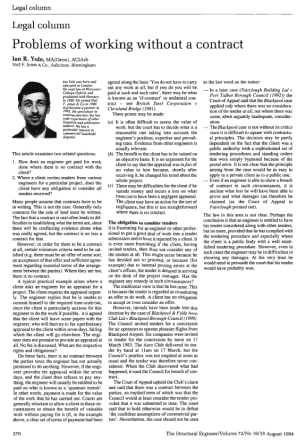 Legal Column. Problems of Working Without a Contract