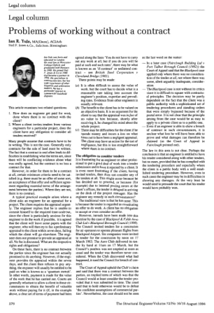 Legal Column. Problems of Working Without a Contract