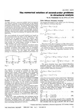 The Numerical Solution of Second-Order Problems in Structural Analysis