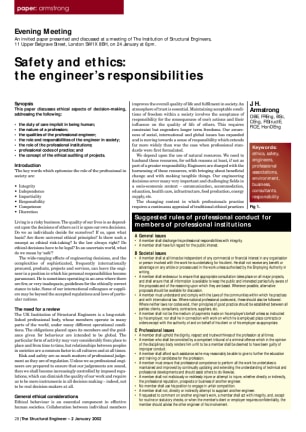 Safety and ethics: the engineer&#8217;s responsibilities