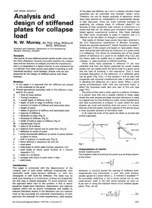 Analysis and Design of Stiffenend Plates for Collapse Load