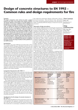 Design of concrete structures to EN1992 - common rules and design requirements for fire