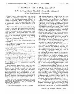 Strength Tests for Cement