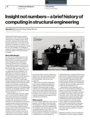Insight not numbers – a brief history of computing in structural engineering