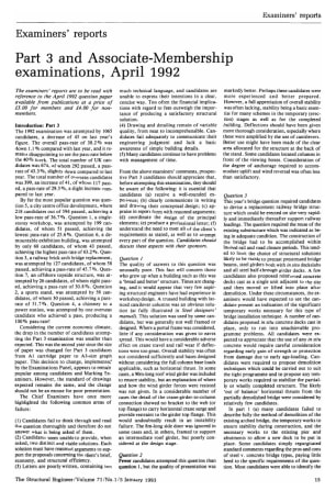 Examiners' Reports. Part 3 and Associate-Membership Examinations, April 1992