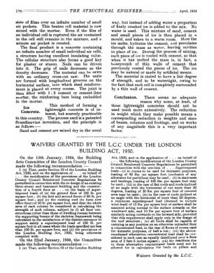 Waivers Granted by the L.C.C. Under the London Building Act, 1930