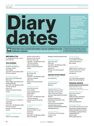 Diary dates (January 2017)