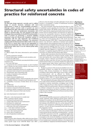 Structural safety uncertainties in codes of practice for reinforced concrete
