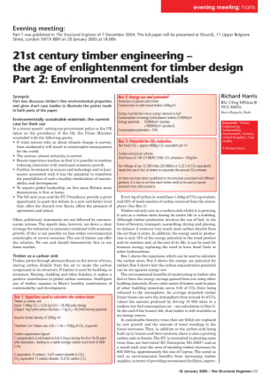 21st Century timber engineering - the age of enlightenment for timber design part 2: environmental c