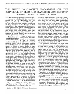 The Effect of Concrete Encasement on the Behaviour of Beam and Stanchion Connections