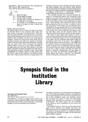 Synopsis Filed in the Institution Library