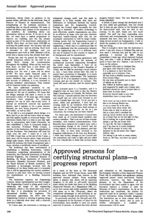 Approved Persons for Certifying Structural Plans - a Progress Report