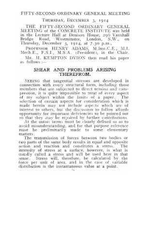 Shear and problems arising therefrom