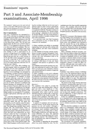 Examiners' Reports. Part 3 and Associate-Membership Examinations, April 1996
