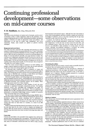 Continuing Professional Development - Some Observations on Mid-Career Courses