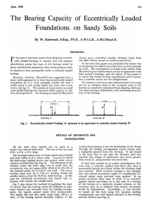 The Bearing Capacity of Eccentrically Loaded Foundations on Sandy Soils