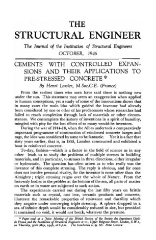 Cements with Controlled Expansions and their Applications to Pre-Stressed Concrete
