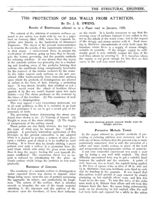 The Protection of Sea Walls from Attrition