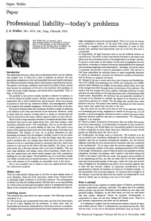 Professional Liability - Today's Problems