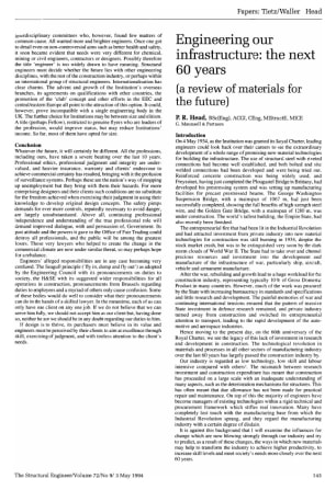 Engineering our Infrastructure: the Next 60 Years (a Review of Materials for the Future)