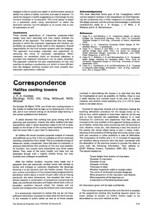 Correspondence on Halifax Cooling Towers
