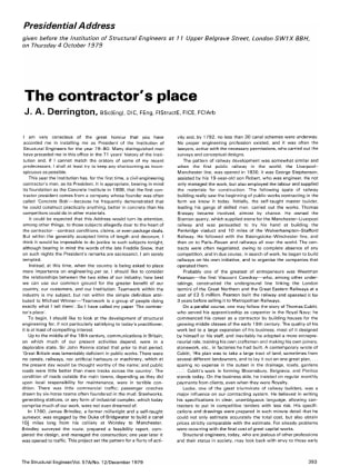 Presidential Address. The Contractor's Place