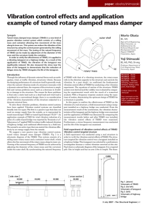 Vibration control effects and application example of tuned rotary damped mass damper