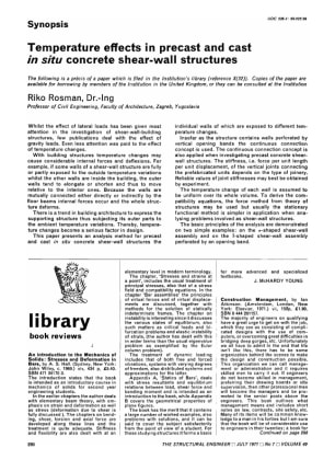 Synopsis Temperature Effects in Precast and Cast In Situ Concrete Shear-wall Structures by Dr.-Ing. 