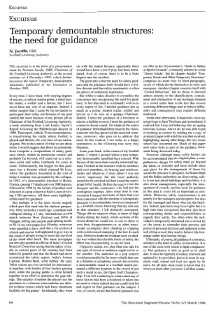 Excursus. Temporary Demountable Structures: the Need for Guidance