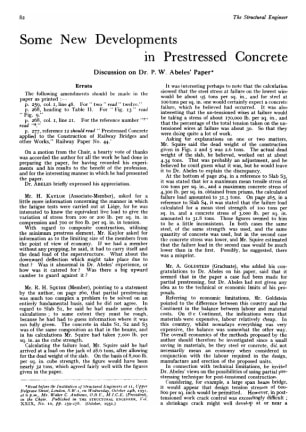 Some New Developments in Prestressed Concrete Discussion on Dr. P.W. Abeles' Paper