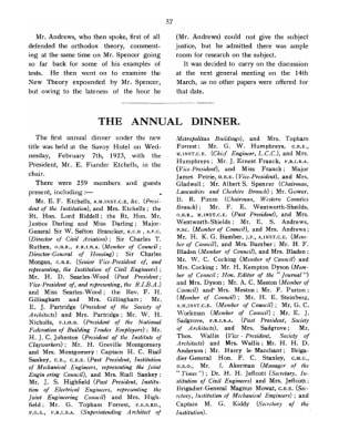 The Annual Dinner