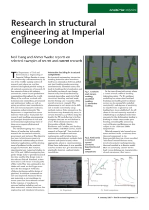 Academia: Research in structural engineering at Imperial College London