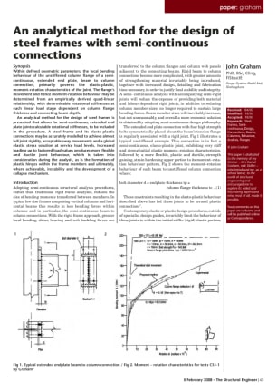 An analytical method for the design of steel frames with semi-continuous connections