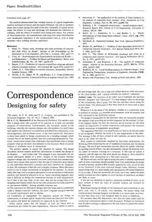 Correspondence on Designing for Safety by P.H. Allen and E.G. Lovejoy