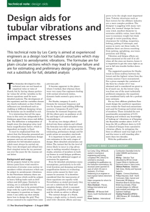 Design aids for tubular vibrations and impact stresses