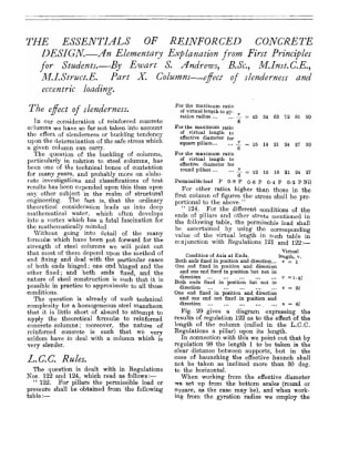 The Essentials of Reinforced Concrete Design. Part X. - Columns- Effect of Slenderness and Eccentric