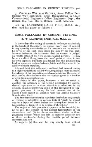 Some fallacies in cement testing