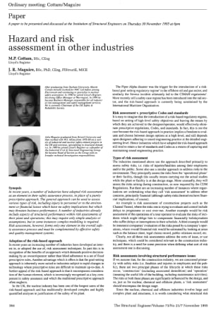 Hazard and Risk Assessment in Other Industries