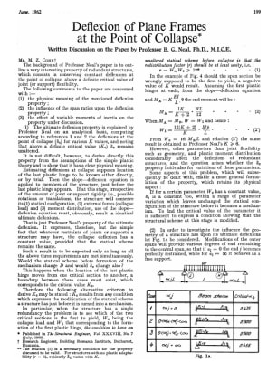 Deflexion of Plane Frames at the Point of Collapse. Written Discussion on the Paper by Professor B. 