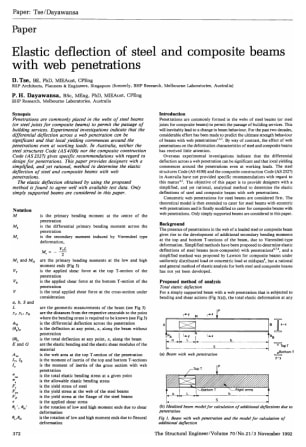 Elastic Deflection of Steel and Composite Beams with Web Penetrations