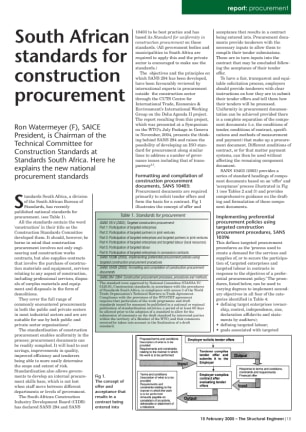 South African standards for construction procurement