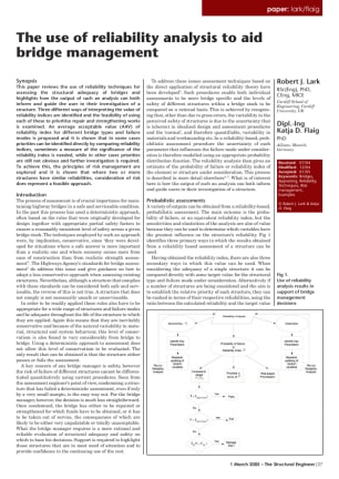 The use of reliability analysis to aid bridge management