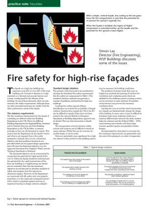 Fire safety for high-rise fa&#38;#231;ades