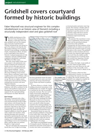 Project: Gridshell covers courtyard formed by historic buildings