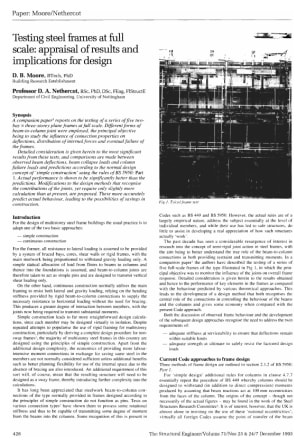 Testing Steel Frames at Full Scale: Appraisal of Results and Implications for Design