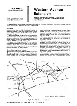 Western Avenue Extension. Erection Methods and Temporary Works for the Construction of Precast Concr