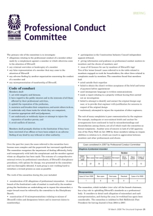 Briefing: Professional Conduct Committee