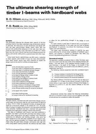 The Ultimate Shearing Strength of Timber I-beams with Hardboard Webs