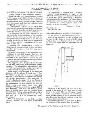Correspondence Economical Bases for Stancheons