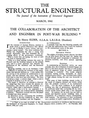 The Collaboration of the Architect and Engineer in Post-War Building